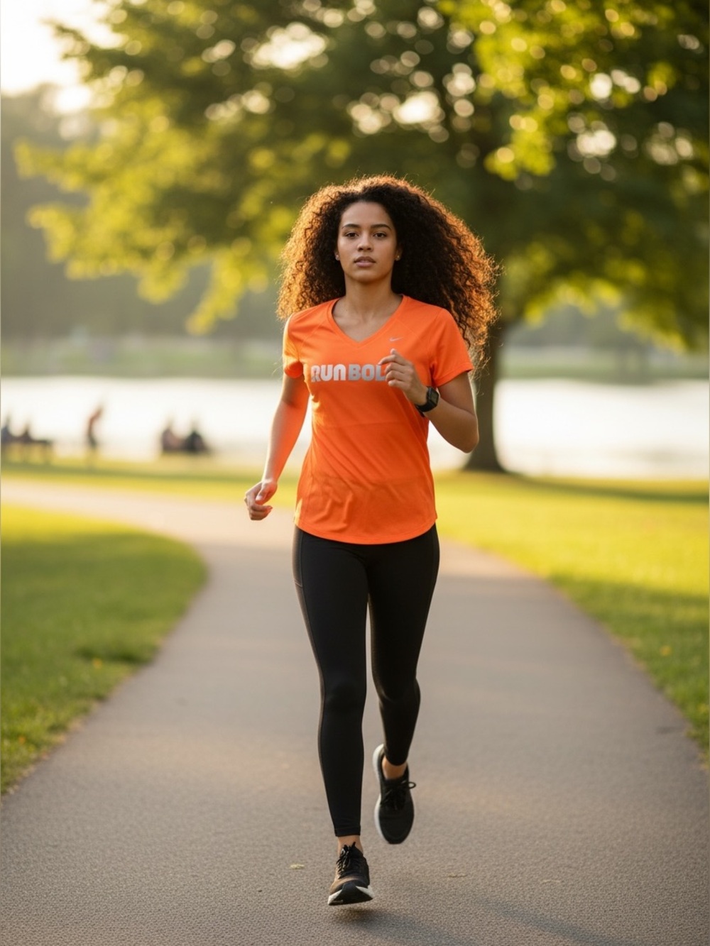 Nike Dri-FIT Run Bold Orange Running Tee Shirt Women’s Medium Life Time Fitness